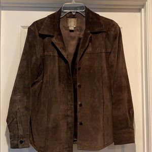 Suede shirt jacket